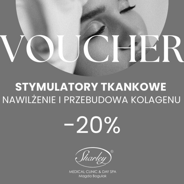 Stymulatory tkankowe: nawilżanie, głęboka przebudowa kolagenu -20% (preparat dobierany jest indywidualnie)